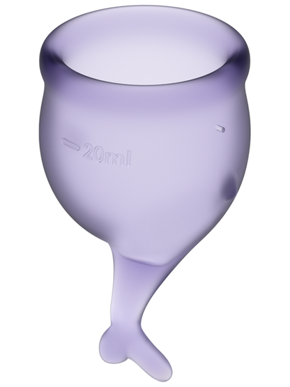 Satisfyer Menstrual Cup with Mermaid Stem - Lilac Purple (2 Pack)