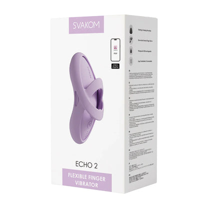 Svakom Echo 2 Flexible Finger or Panty Vibrator - Pink Lilac (App-Controlled)