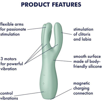 Satisfyer Threesome 3 Clitoral and Labia Stimulator - Mint