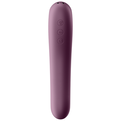 Satisfyer Dual Kiss Air Pulse & G-Spot Massager - Wine Red
