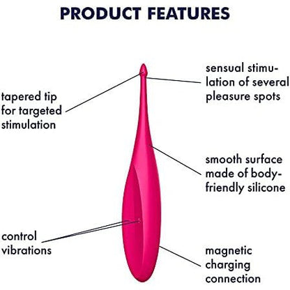 Satisfyer Twirling Fun Spot Finger Massager - Poppy Red