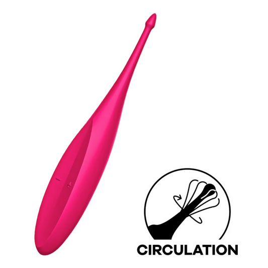 Satisfyer Twirling Fun Spot Finger Massager - Poppy Red