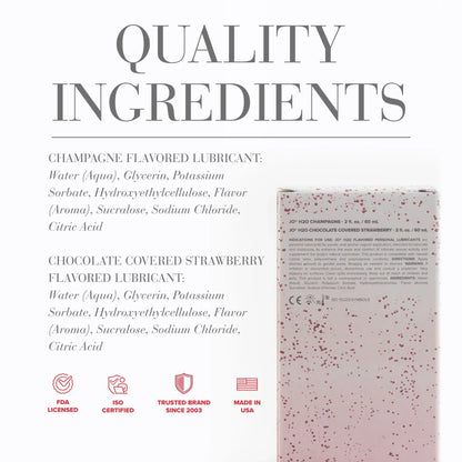 Jo Water-Based Lubricant Sweet & Bubbly Gift Pack - Champagne & Chocolate Covered Strawberry