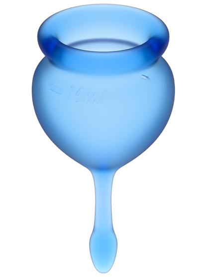 Satisfyer Menstrual Cup with Tab Stem - Dark Blue (2 Pack)