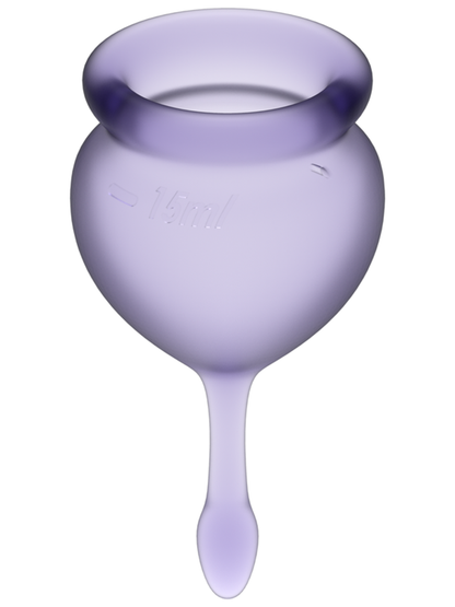Satisfyer Menstrual Cup with Tab Stem - Lilac Purple (2 Pack)