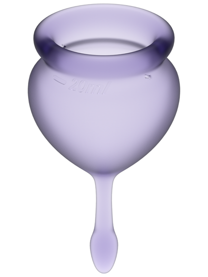 Satisfyer Menstrual Cup with Tab Stem - Lilac Purple (2 Pack)