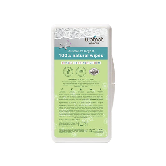 Wotnot Biodegradable Travel Wipes with Case (20 wipes)