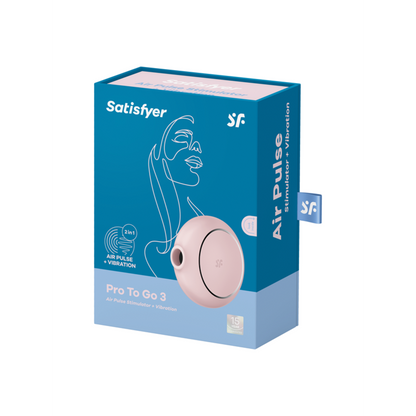 Satisfyer Pro To Go 3: Air Pulse Stimulator + Vibrator - Rose