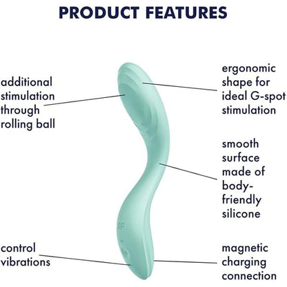Satisfyer Rrrolling Pleasure G-Spot Vibrator with Moving Ball - Mint