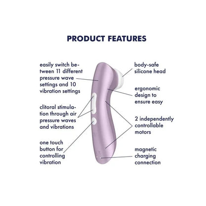 Satisfyer Pro 2 Plus Air Pulse Clitoral Stimulator & Vibrator - Violet