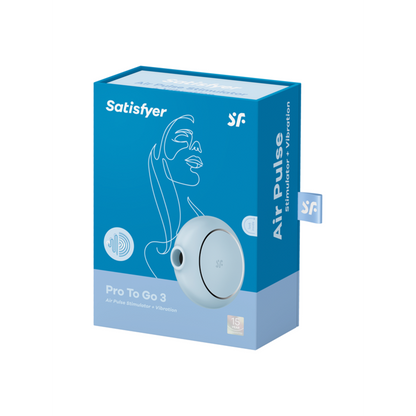 Satisfyer Pro To Go 3: Air Pulse Stimulator + Vibrator - Blue