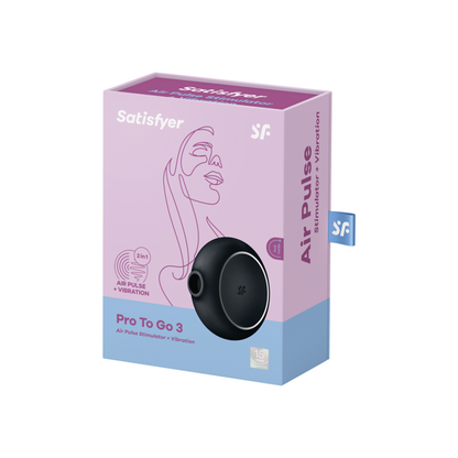Satisfyer Pro To Go 3: Air Pulse Stimulator + Vibrator - Black