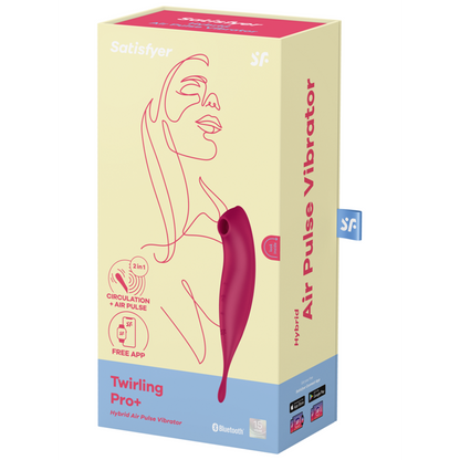 Satisfyer Twirling Pro+ Hybrid Clitoral Air Pulse Stimulator & Tip Vibrator (App Controlled) - Dark Red
