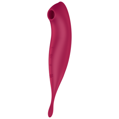 Satisfyer Twirling Pro+ Hybrid Clitoral Air Pulse Stimulator & Tip Vibrator (App Controlled) - Dark Red