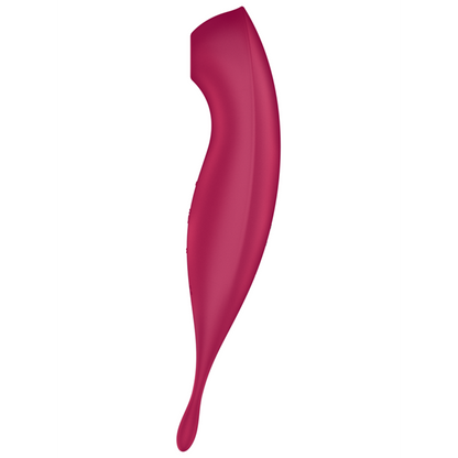 Satisfyer Twirling Pro+ Hybrid Clitoral Air Pulse Stimulator & Tip Vibrator (App Controlled) - Dark Red