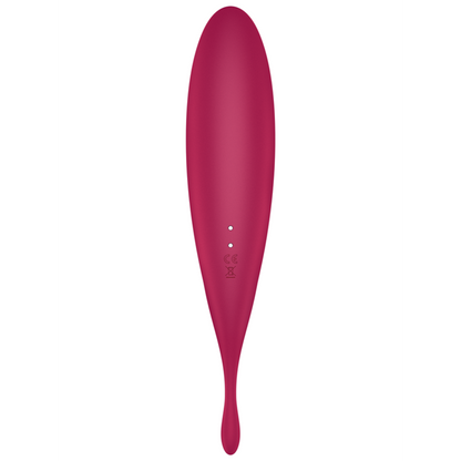 Satisfyer Twirling Pro+ Hybrid Clitoral Air Pulse Stimulator & Tip Vibrator (App Controlled) - Dark Red