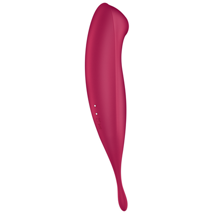Satisfyer Twirling Pro+ Hybrid Clitoral Air Pulse Stimulator & Tip Vibrator (App Controlled) - Dark Red