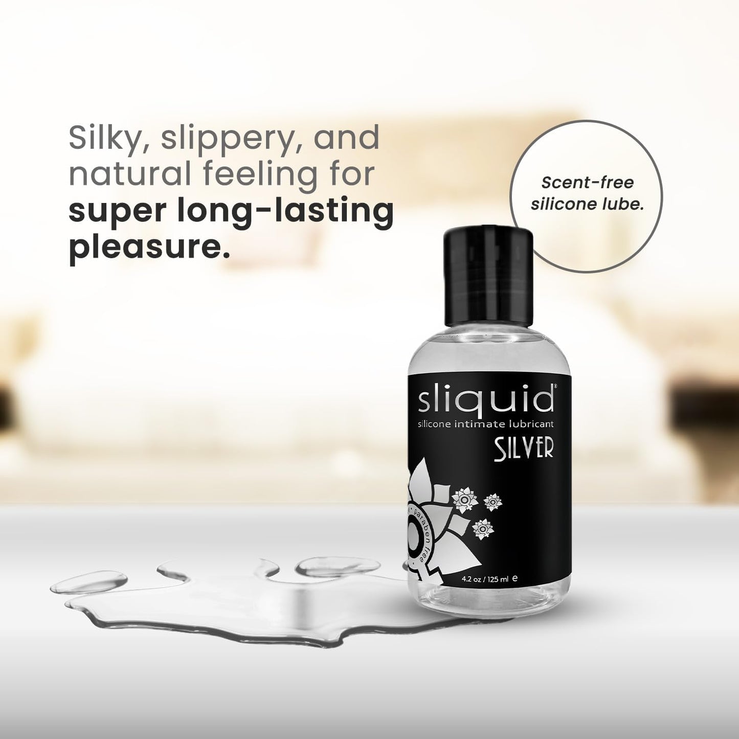 Sliquid Silver Natural Silicone-Based Intimate Lubricant (125ml)
