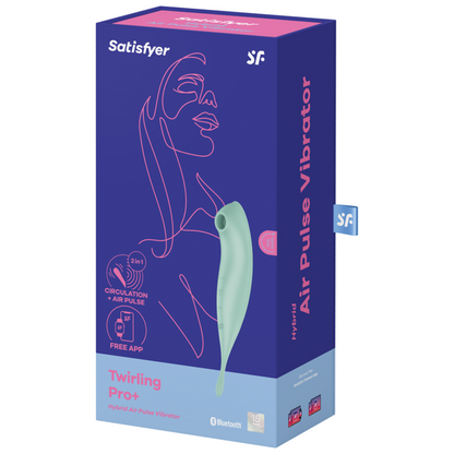 Satisfyer Twirling Pro+ Hybrid Clitoral Air Pulse Stimulator & Tip Vibrator (App Controlled) - Mint
